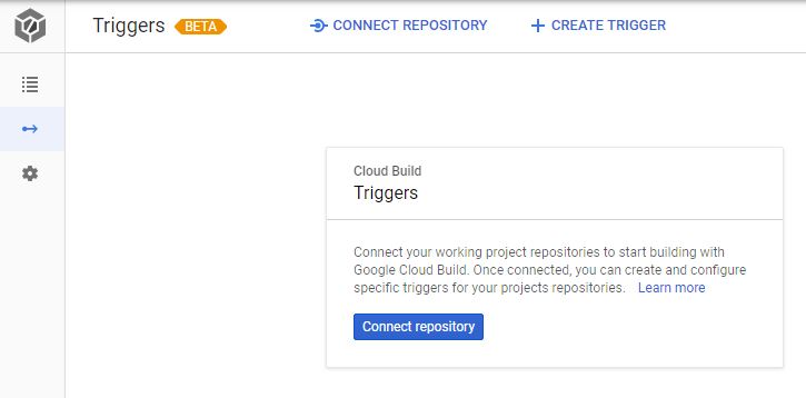 Cloud Build Triggers Page